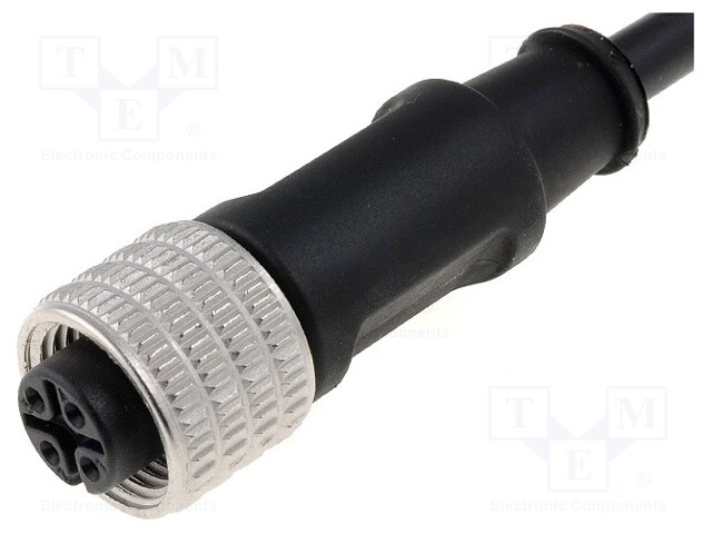 Connection lead; M12; PIN: 4; straight; 5m; plug; 250VAC; 4A; IP68