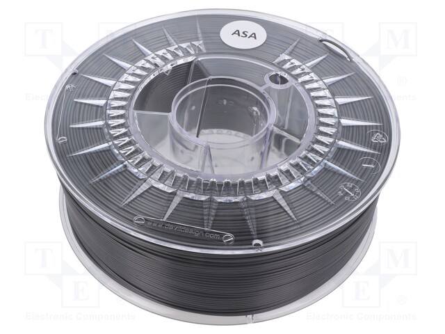 Filament: ASA; 1.75mm; grey (dark); 230÷240°C; 1kg; soluble