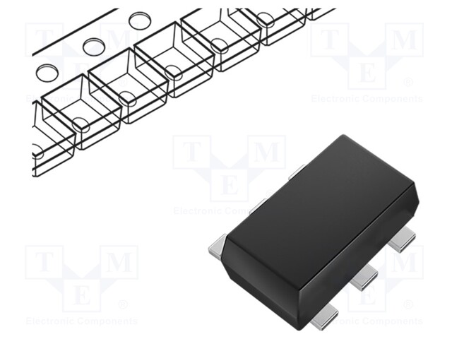 ESD Protection Device, 100 V, SOT-6, 6 Pins, 950 mV, 100 W, TPD4E Series