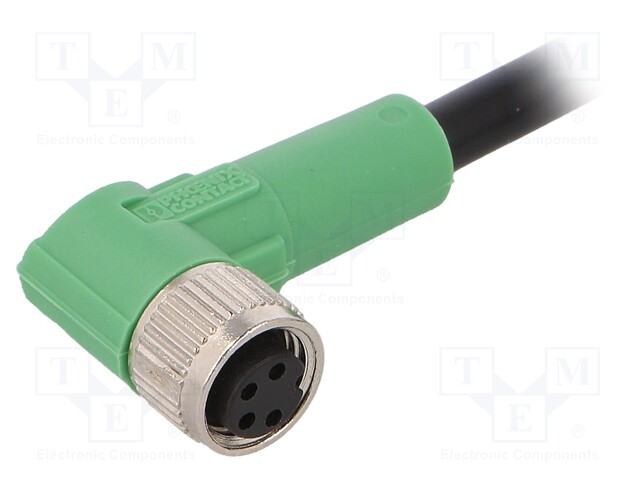 Connection lead; M8; PIN: 4; angled; 3m; plug; 30VAC; 4A; -25÷90°C