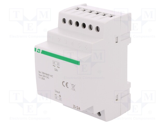 Power supply: switched-mode; 30W; 24VDC; 1.25A; 100÷264VAC; 80g