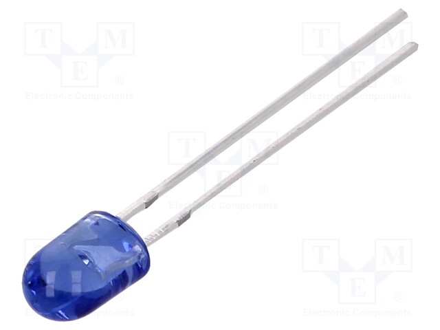 LED; oval; 5.1x4.3mm; blue; 3000mcd; 100/40°; Front: convex; 20mA