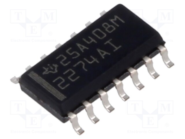 Operational Amplifier, 4 Amplifier, 2.18 MHz, 3.6 V/µs, ± 2.2V to ± 8V, SOIC, 14 Pins