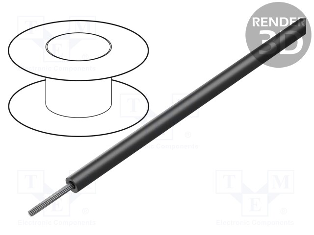 Wire; HookUp Wire Silicone; stranded; Cu; silicone; black; 15kV