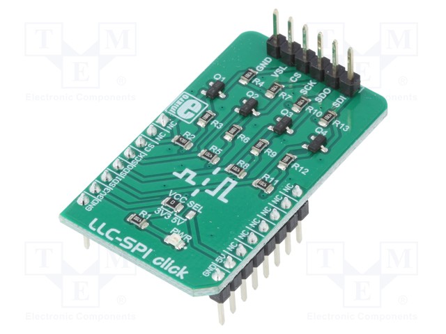 Click board; converter; SPI; pin header,mikroBUS connector