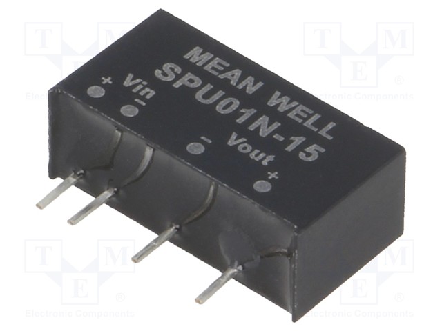 Converter: DC/DC; 1W; Uin: 21.6÷26.4V; 15VDC; Iout: 0÷67mA; SIP6