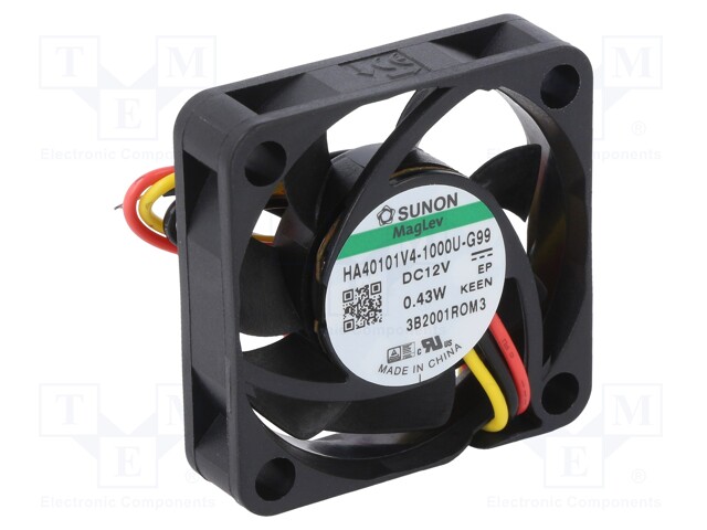 Fan: DC; axial; 12VDC; 40x40x10mm; 9.13m3/h; 15.7dBA; Vapo; 5000rpm