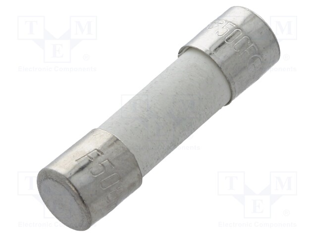 Fuse: fuse; 500mA; 250VAC; ceramic; 20x5mm; brass; bulk