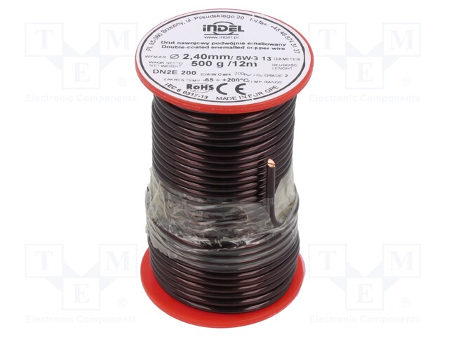 Coil wire; double coated enamelled; 2.4mm; 500g; -65÷200°C