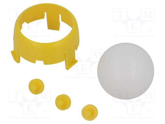 Ball casters; yellow; Kit: ball,housing; push-in; Tip mat: plastic