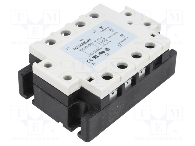 Relay: solid state; Ucntrl: 4÷32VDC; 25A; 42÷660VAC; 3-phase; IP00