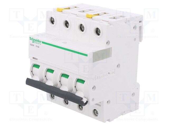 Circuit breaker; 400VAC; Inom: 2A; Poles: 4; DIN; Charact: D; 6kA