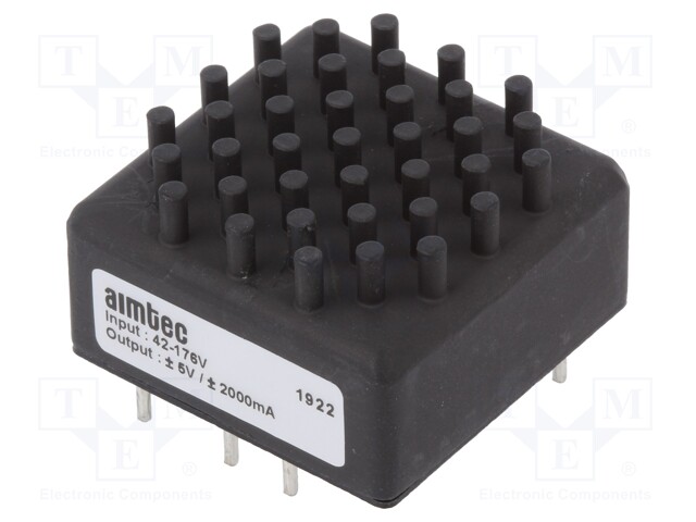 Converter: DC/DC; 20W; Uin: 42÷176V; Uout: 5VDC; Uout2: -5VDC; 1"x1"