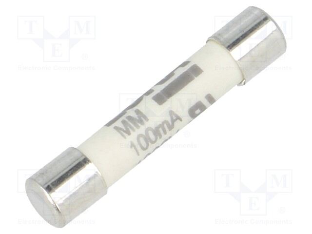 Fuse: fuse; ultra rapid; 100mA; 1kVAC; ceramic,cylindrical; brass