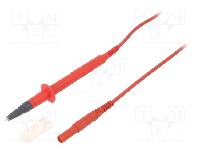 Test lead; PVC; 1m; black; 16A; Max contact res: 25mΩ