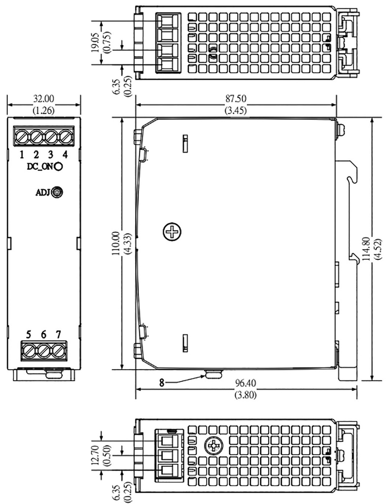 Power supply: switched-mode; 75W; 85÷305VAC; 24VDC; Iout: 3.2A; 90%