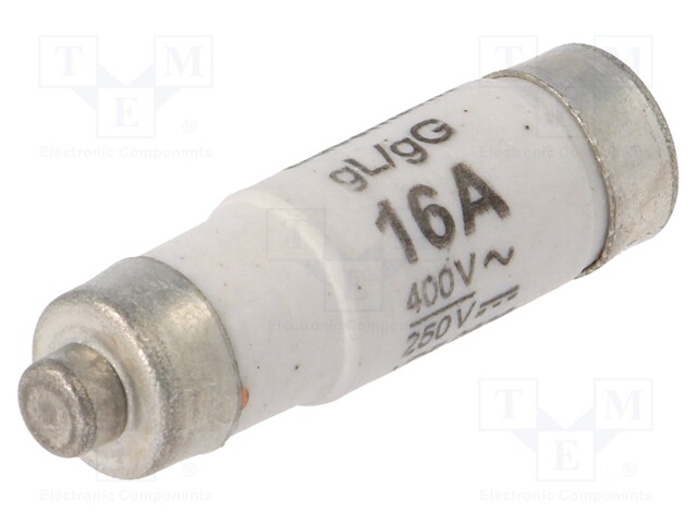 Fuse: fuse; 16A; 400VAC; 250VDC; ceramic,industrial; D01