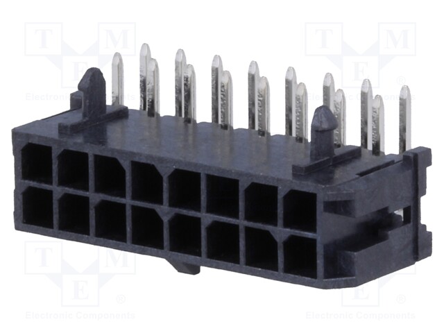 Socket; wire-board; male; Micro-Fit 3.0; 3mm; PIN: 16; THT; 5A; 600V