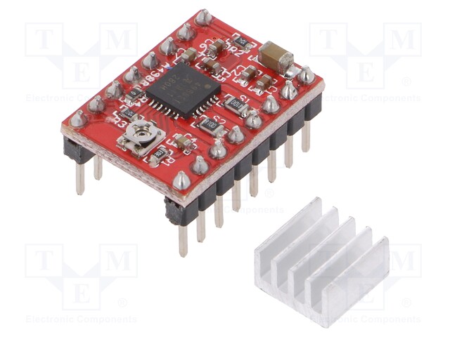 Stepper motor controller; A4988; 1.7A; Uin mot: 8÷30V; Kit: module