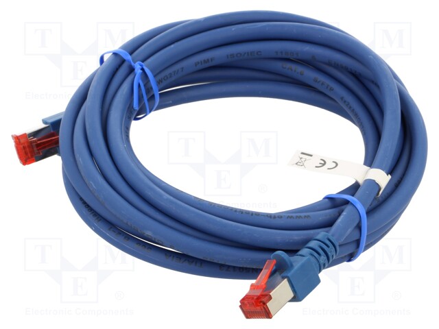 Patch cord; S/FTP; 6; stranded; Cu; LSZH; blue; 3m; 27AWG