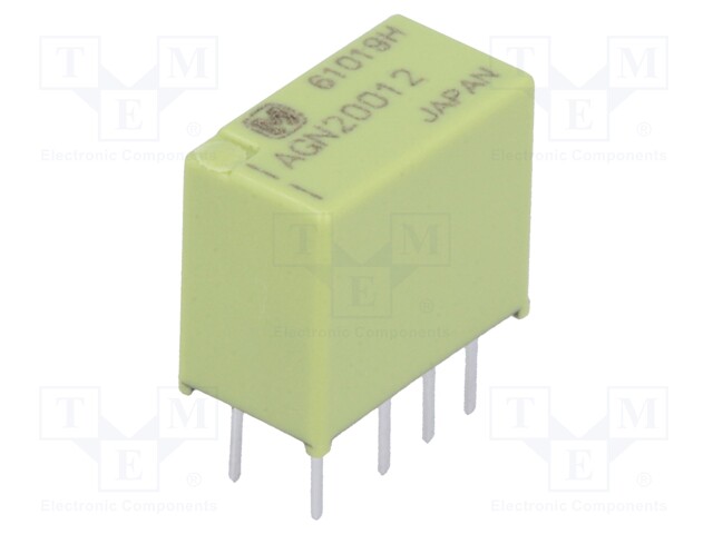 Relay: electromagnetic; DPDT; Ucoil: 12VDC; 0.3A/125VAC; 1A/30VDC