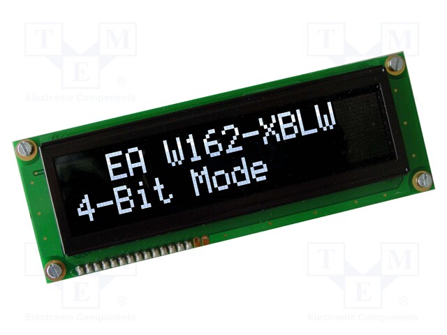 Display: OLED; alphanumeric; 16x2; Window dimensions: 99x24mm