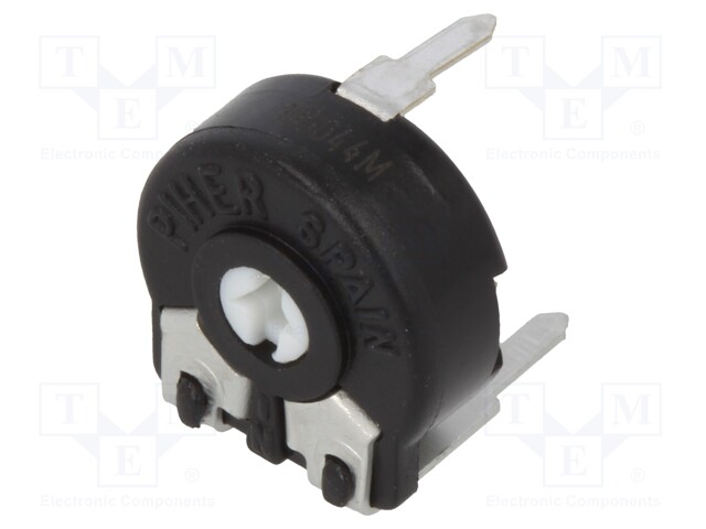 Potentiometer: mounting; single turn,horizontal; 100Ω; 150mW