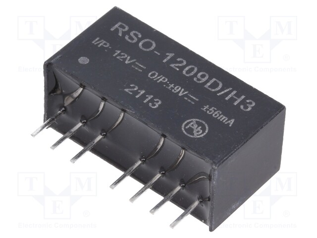 Converter: DC/DC; 1W; Uin: 9÷18V; Uout: 9VDC; Uout2: -9VDC; Iout: 56mA