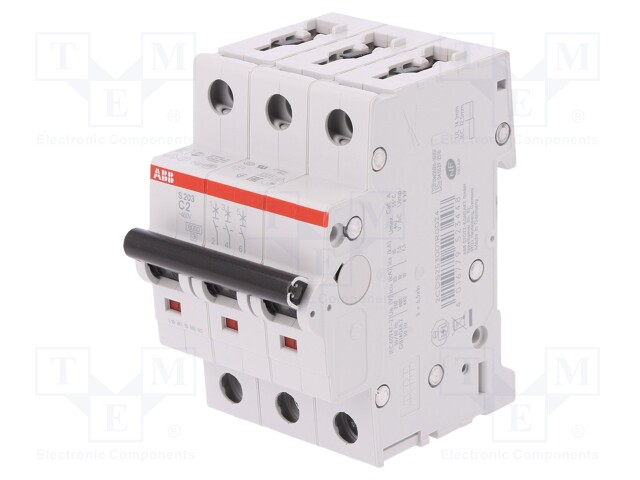 Circuit breaker; 400VAC; Inom: 2A; Poles: 3; DIN; Charact: C; 6kA