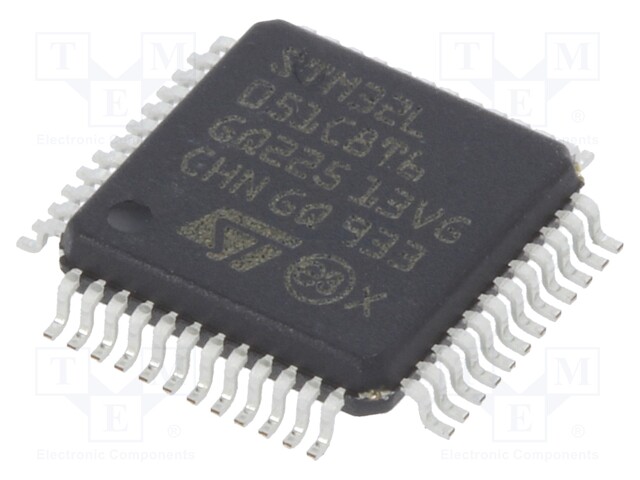 ARM microcontroller; Flash: 64kB; 32MHz; SRAM: 8kB; LQFP48