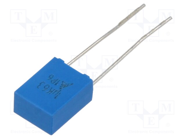 Capacitor: polyester; 1uF; 40VAC; 63VDC; Pitch: 5mm; ±10%