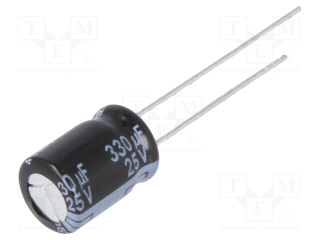 Capacitor: electrolytic; low impedance; THT; 330uF; 25VDC; ±20%