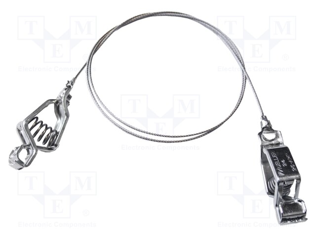 Test lead; both sides,aligator clip; Len: 0.46m; stainless steel