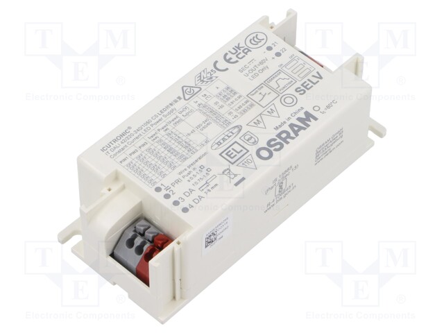 Power supply: switched-mode; LED; 42W; 15÷42VDC; 700mA÷1.05A; IP20