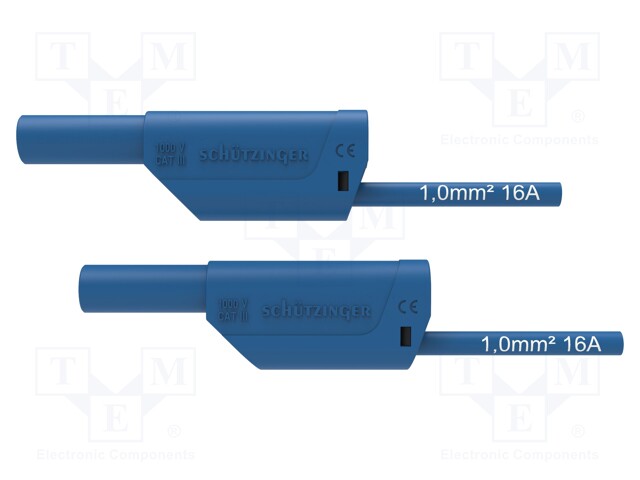 Test lead; 16A; 4mm banana plug-4mm banana plug; Urated: 1kV