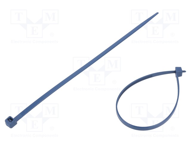 Cable tie; with metal; L: 200mm; W: 4.8mm; polyamide; 230N; blue