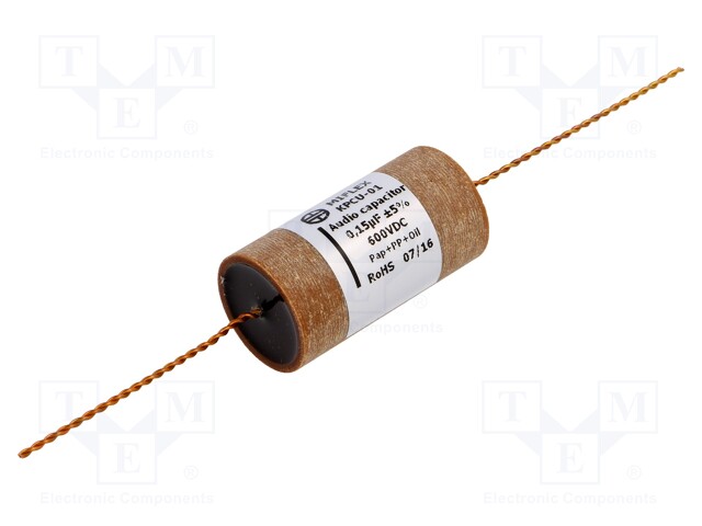 Capacitor: copper-polypropylene-paper; 0.15uF; 600VDC; ±5%