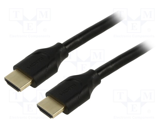 Cable; HDCP 2.2,HDMI 2.1; HDMI plug,both sides; PVC; 3m; black