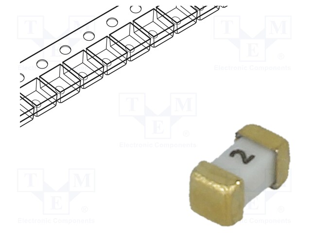 Fuse: fuse; quick blow; 2A; 75V; SMD; ceramic; Case: 1206; 458