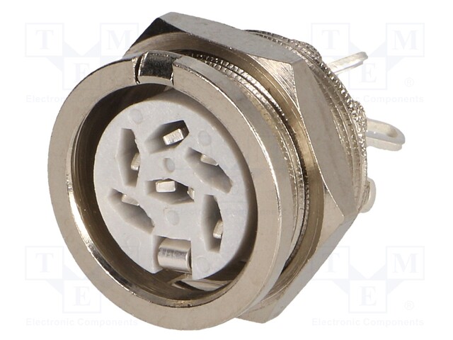 Socket; DIN; female; PIN: 6; Layout: 240°; for panel mounting,screw