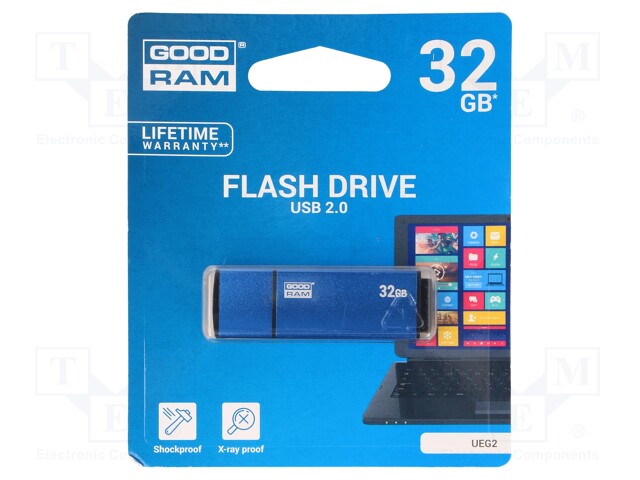 Pendrive; USB 2.0; 32GB; Read: 20MB/s; Write: 5MB/s