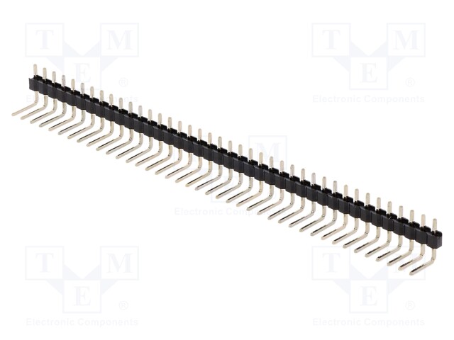 Pin header; pin strips; male; PIN: 40; angled 90°; 2.54mm; THT; 1x40