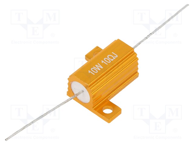 Resistor: wire-wound; with heatsink; 10Ω; 10W; ±5%; 50ppm/°C
