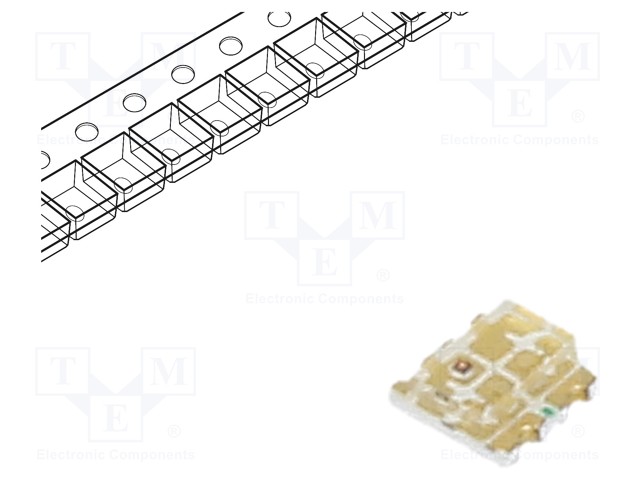 LED; SMD; 0606; green/blue/orange; 1.6x1.6x0.7mm; 140°; 20mA