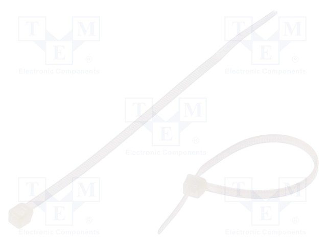 Cable tie; L: 100mm; W: 2.5mm; polyamide; 80N; natural; Ømax: 22mm