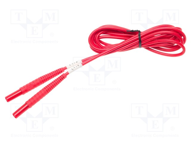 Test lead; 4mm banana plug-4mm banana plug; insulated; Len: 2.2m