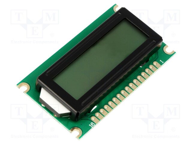 Display: LCD; alphanumeric; FSTN Positive; 8x1; 60x33x12mm; LED