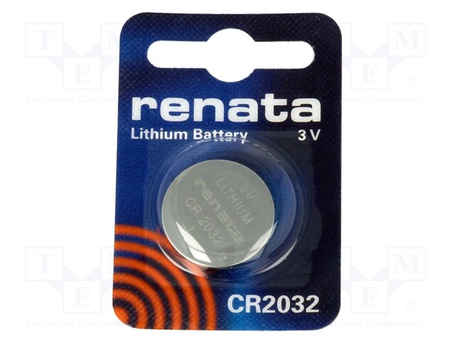 Battery: lithium; 3V; CR2032,coin; Batt.no: 1; Ø20x3.2mm; 225mAh