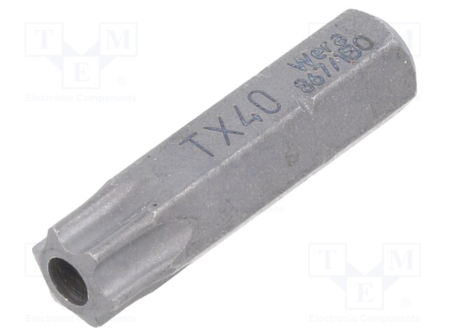 Screwdriver bit; Torx® with protection; T40H; Overall len: 25mm