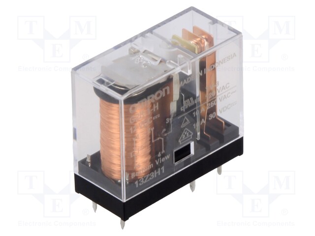 Relay: electromagnetic; SPDT; Ucoil: 12VDC; Icontacts max: 5A; PCB